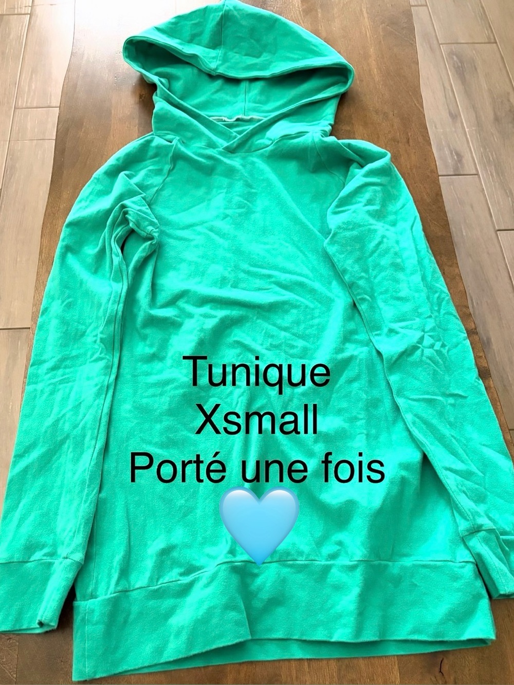 Women's Hooded Tunic Sweater - Teal Green, X-Small